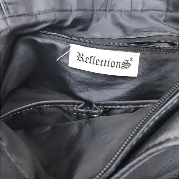 Reflections Handbag Purse Black Vinyl Multi-Pocket - Picture 5 of 7